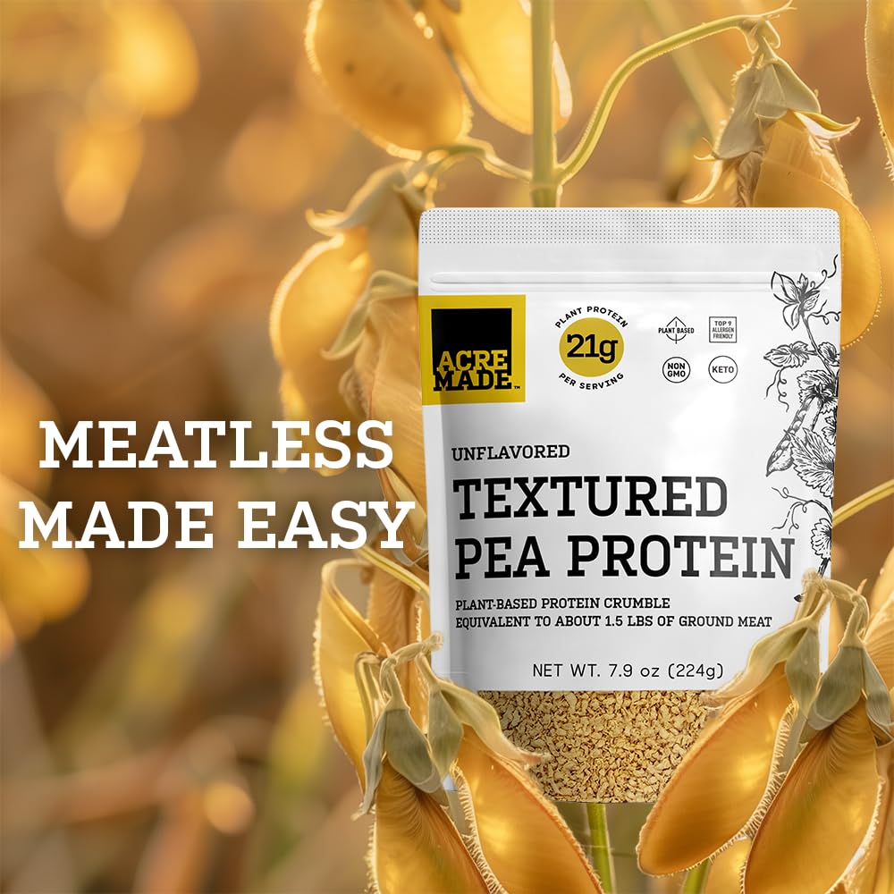 PURIS Pantry Textured Pea Protein, Unflavored Meatless Vegetable Crumbles, Equals 15 lbs Ground Beef, Soy Free, Shelf-Stable, Gl