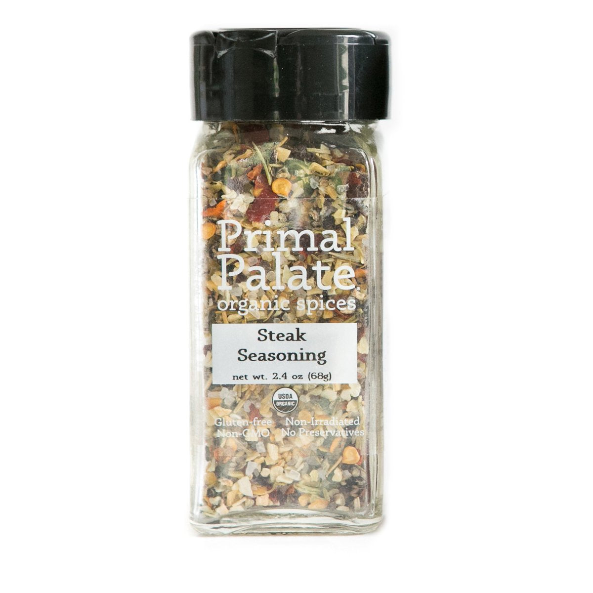 Primal Palate Organic Steak Seasoning, Certified Organic, 2.4 Oz Bottle