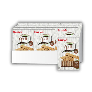 Suzies Spelt Flatbreads Low Fat Bread Cracker Multiseed Flavor - 4.5Oz Pack Of 12