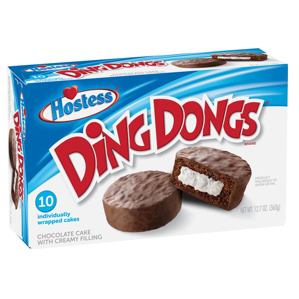 Hostess Ding Dongs Snack Cakes, Chocolate Flavor, 12.7 oz. Box, 10 Count