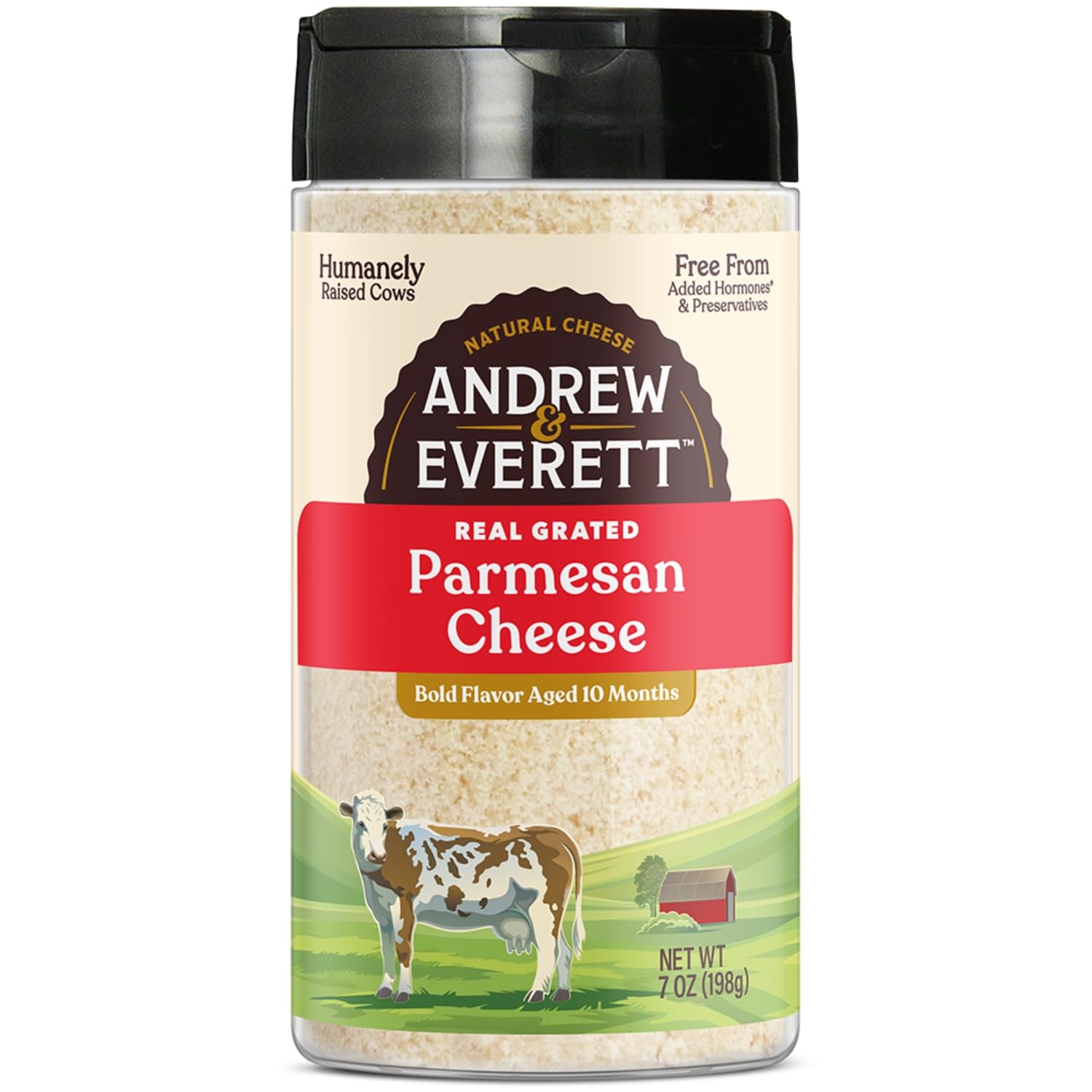 Andrew & Everett Body Support Free Grated Parmesan Cheese  7 Oz Container