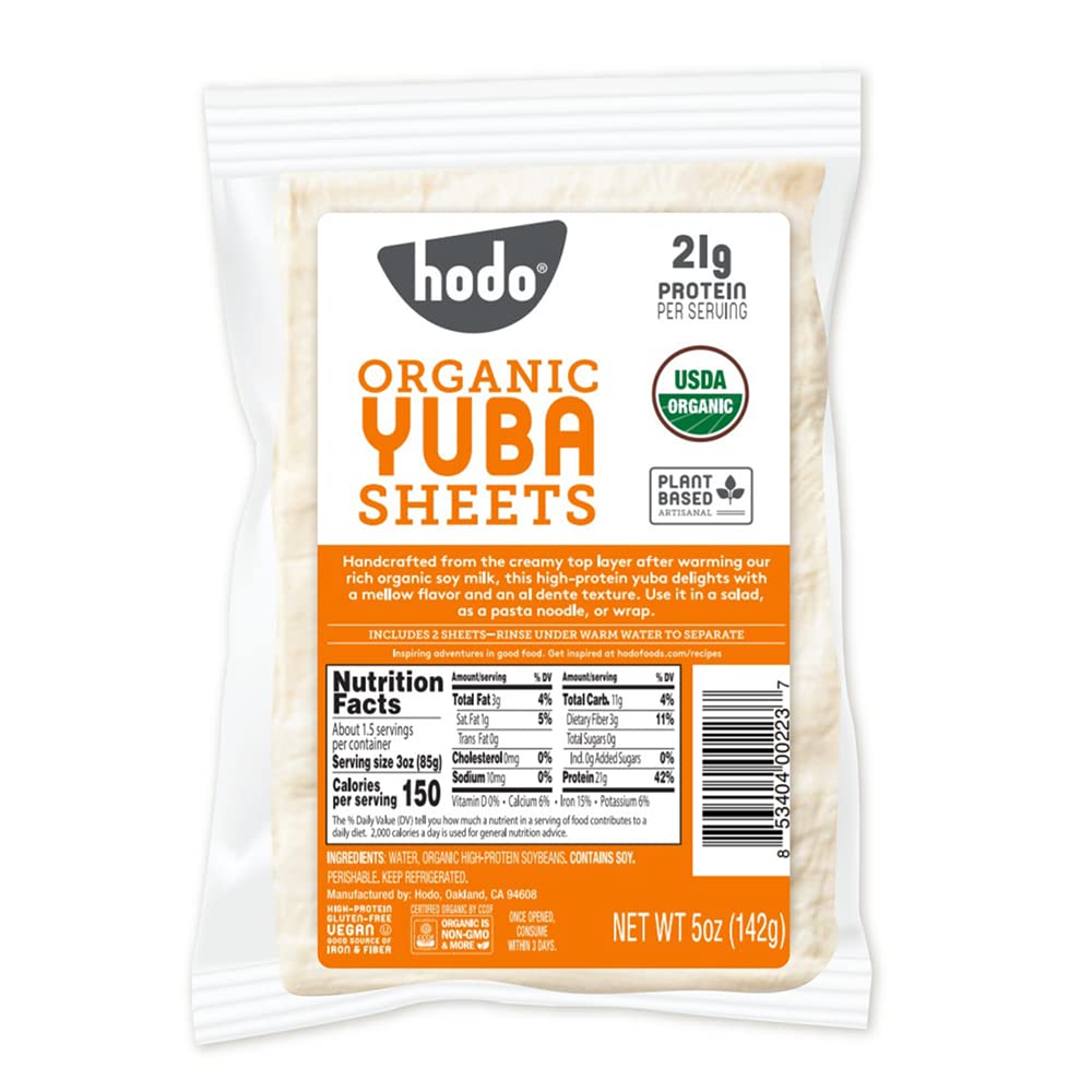 Hodo Tofu Skin | Beancurd Skin | Tofu Sheets | 35g Protein per package | Organic | Yuba Sheets