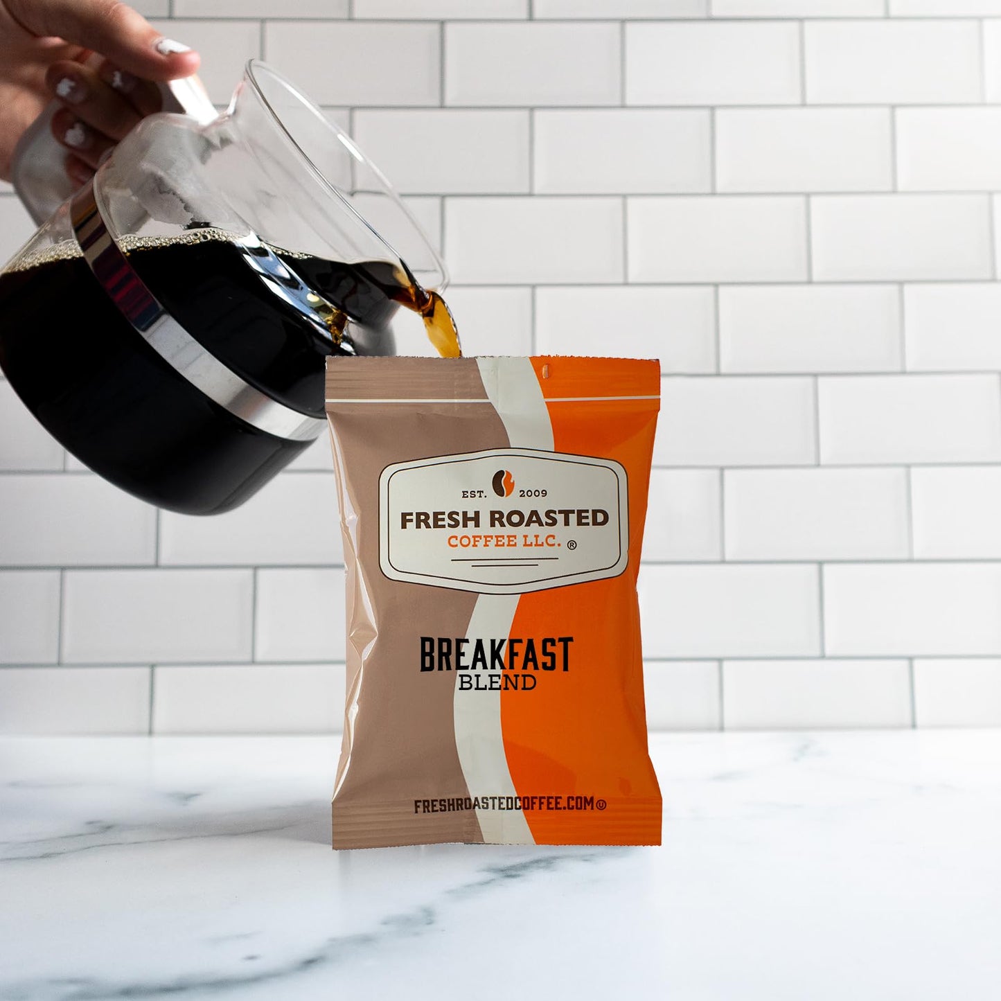 Fresh Roasted Coffee Breakfast Blend, Pre-Ground, 2.25 Ounce, 96 Count