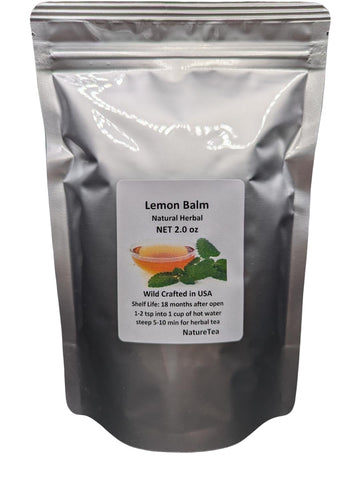 Lemon Balm - Melissa Officinalis Dried Loose Leaf By Nature Tea (2 Oz)