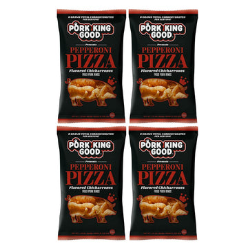 Pork King Good Pepperoni Pizza Pork Rinds (Chicharrones) (4 Pack) Keto Snacks