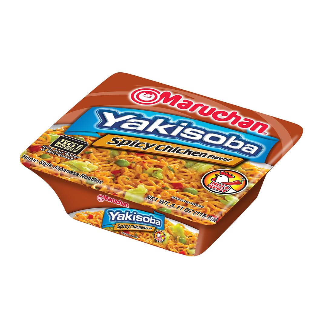 Maruchan Yakisoba Spicy Chicken Flavor, 4.11 Oz, Pack Of 8, (4178990743)