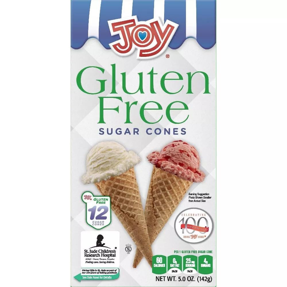 Joy Gluten-Free Sugar Ice Cream Cones, 5 Ounce, 12 Count (1 Box)