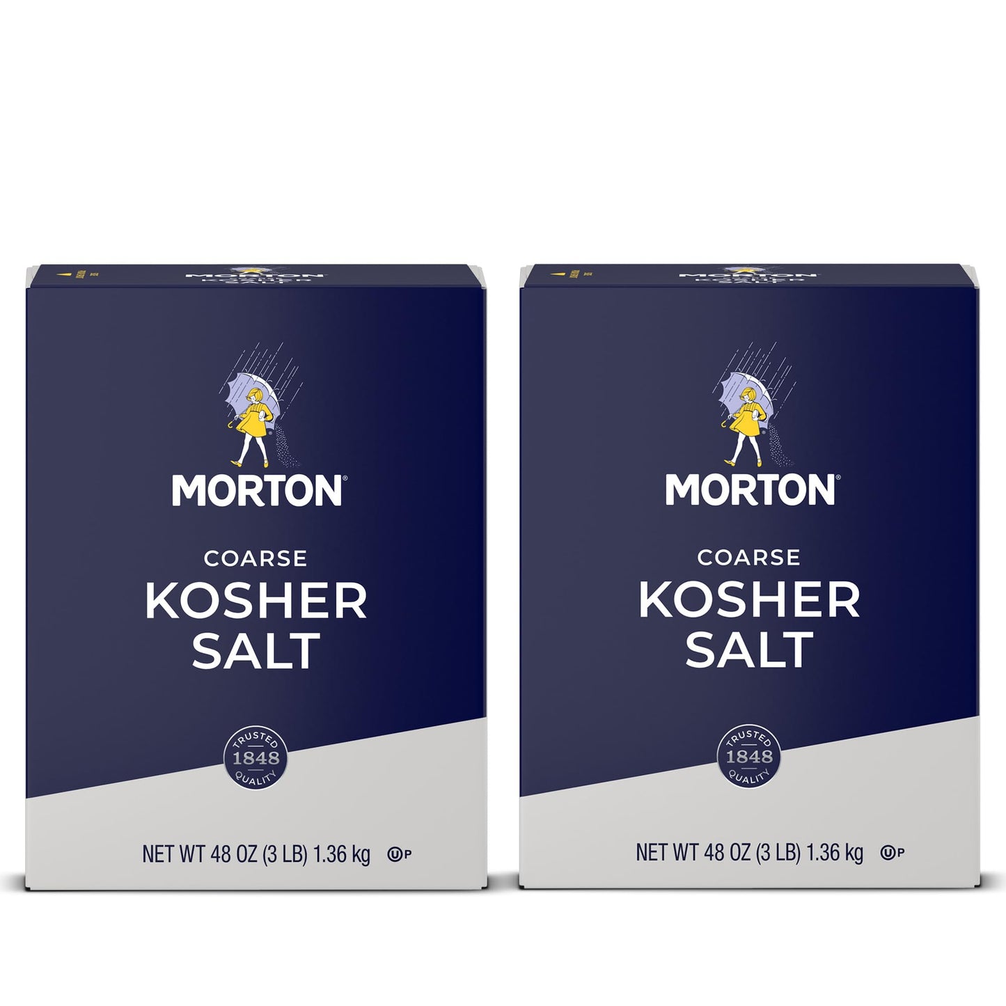 Morton Coarse Kosher Salt, Large Flaky Crystals, 3 lbs (2-Pack) - Perfect for Pinching, Brining, Grilling, Baking