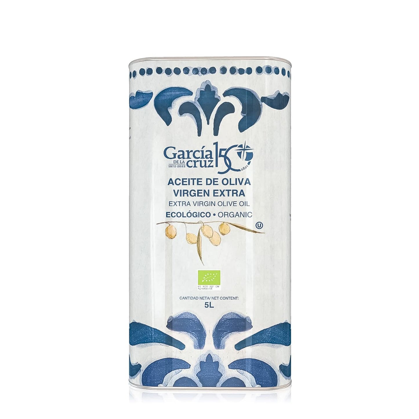 Garc  A De La Cruz - Organic Extra Virgin Olive Oil, Montes De Toledo, Recycled Pet Packaging, Can Of 5L