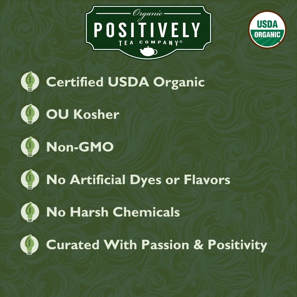 Organic Positively Tea Company, Strawberries And Cream, Green Tea, Loose Leaf, 4 Ounce