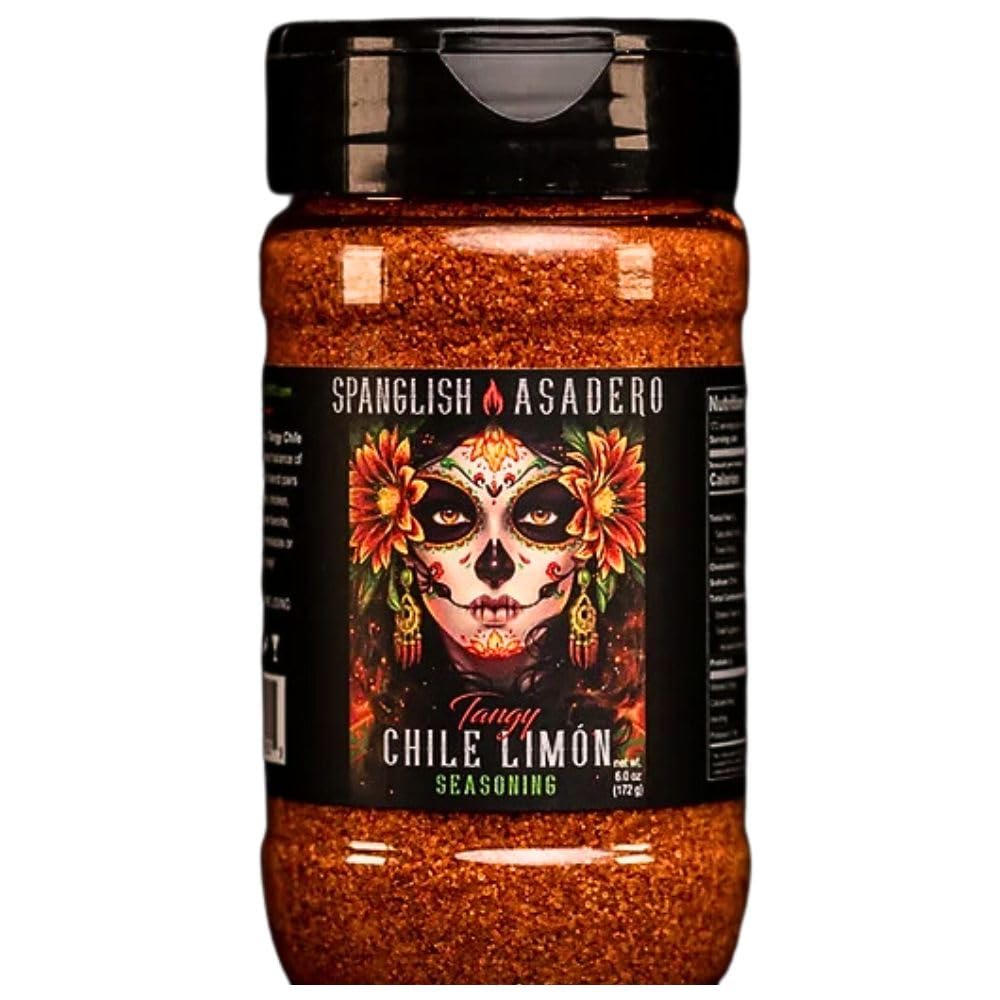 Spanglish Asadero Tangy Chile Limon Spice, 5oz Mexican Seasoning for Steak, Chicken, Pork, Lamb, & Elote, Low Sodium BBQ Rub