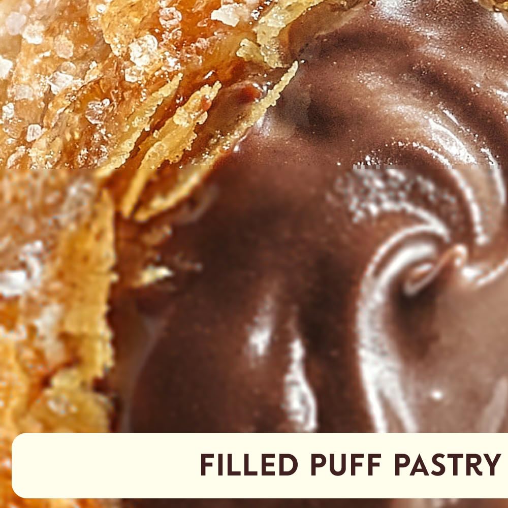 Delizia Hazelnut Cream By Pasticceria Matilde Vicenzi, Cream Filled Puff Pastry Patisserie Rolls, All-Natural, Kosher Dairy, Made In Italy - 4.41Oz (125G) Box, 4-Pack