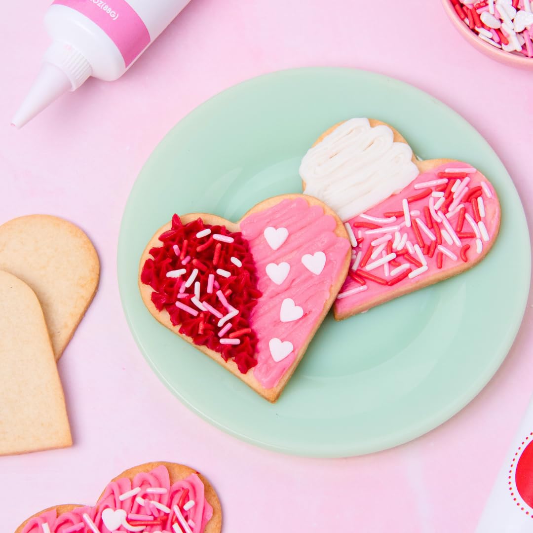 Sweets Indeed Frosting Kit Plus Heart Sprinkles Frosting Tubes 11.31 Ounces Perfect For Baking And Cookie Decoarting