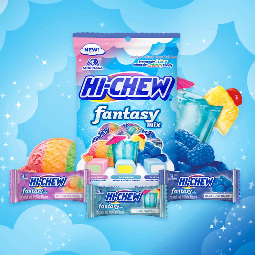 UNHA'S ASIAN SNACK BOX Hi Chew Candy Variety Pack, 2 Flavors - Fantasy Mix & Berry Mix, Fruity Chewy Japanese Candy, 2 Pieces