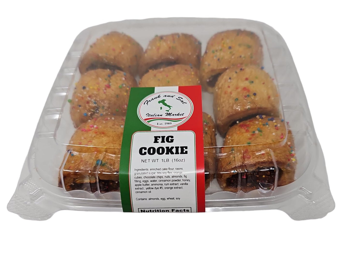 Italian Fig Cookie 1 Pound Traditional Handmade Cookies of Italy - Baked in Brooklyn - Cucidati
