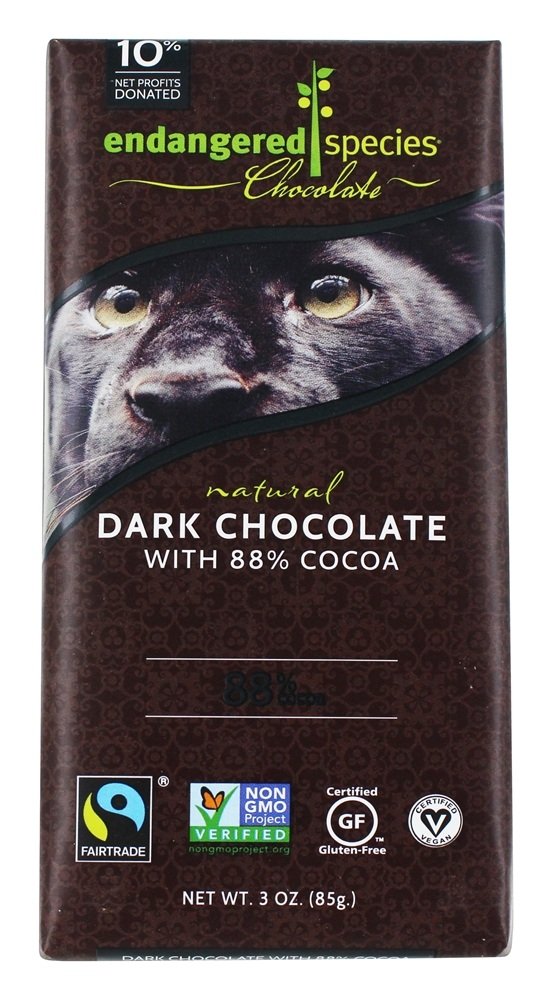 Endangered Species Strong Dark Chocolate Bar (88% cocoa)