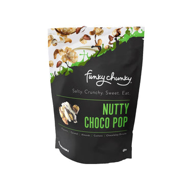 Funky Chunky | Gourmet Chocolate Popcorn Snacks | Nutty Choco Pop Flavor | 19Oz Large Bag