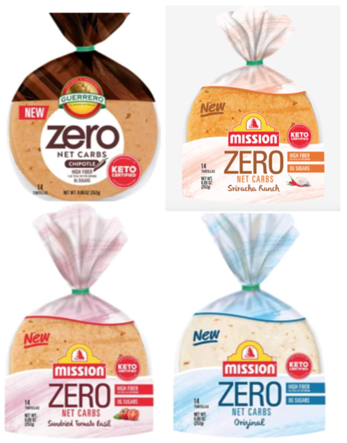 Mission Guerrero Zero Carb 0g Net Carbs - Keto Certified - 4.5 Street Taco - 14 Count, 8.89 oz. - Keto Friendly Low Carb Tortill