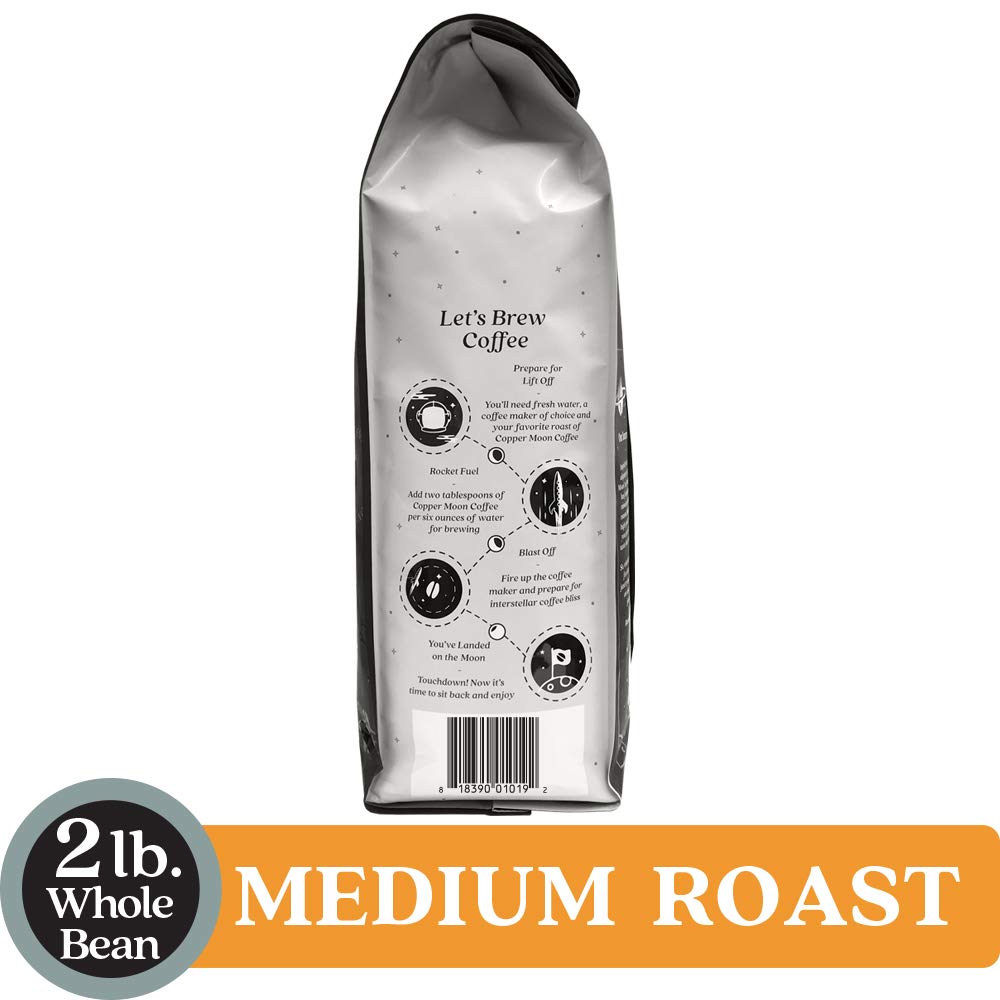 Copper Moon Medium Roast Whole Bean Coffee, Stargazer Blend, 2 Lb