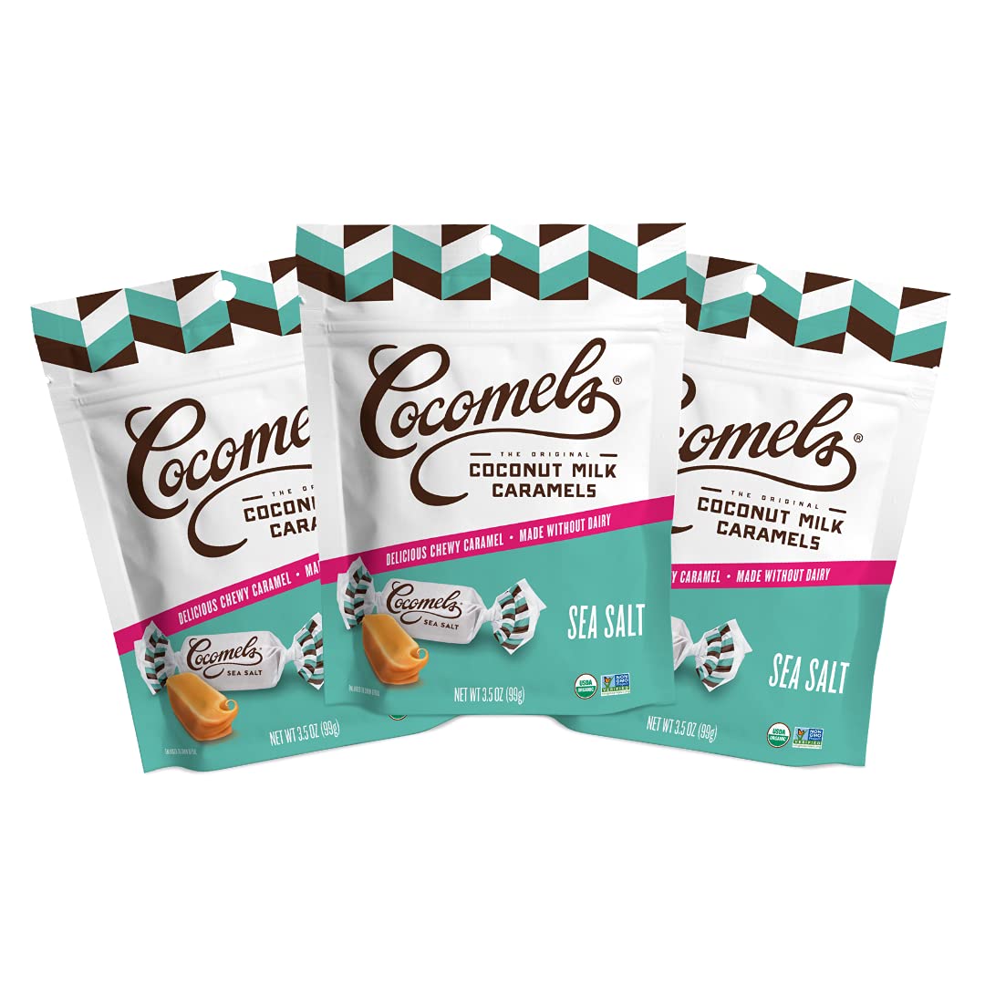 Cocomels Sea Salt Coconut Milk Caramels, 3.5 Oz, 3 Pack, Dairy Free, Vegan, Organic