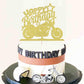 Ruscalin Cake Topper Black Flash Motorcycle Birthday Party Decoration - Golden Paper