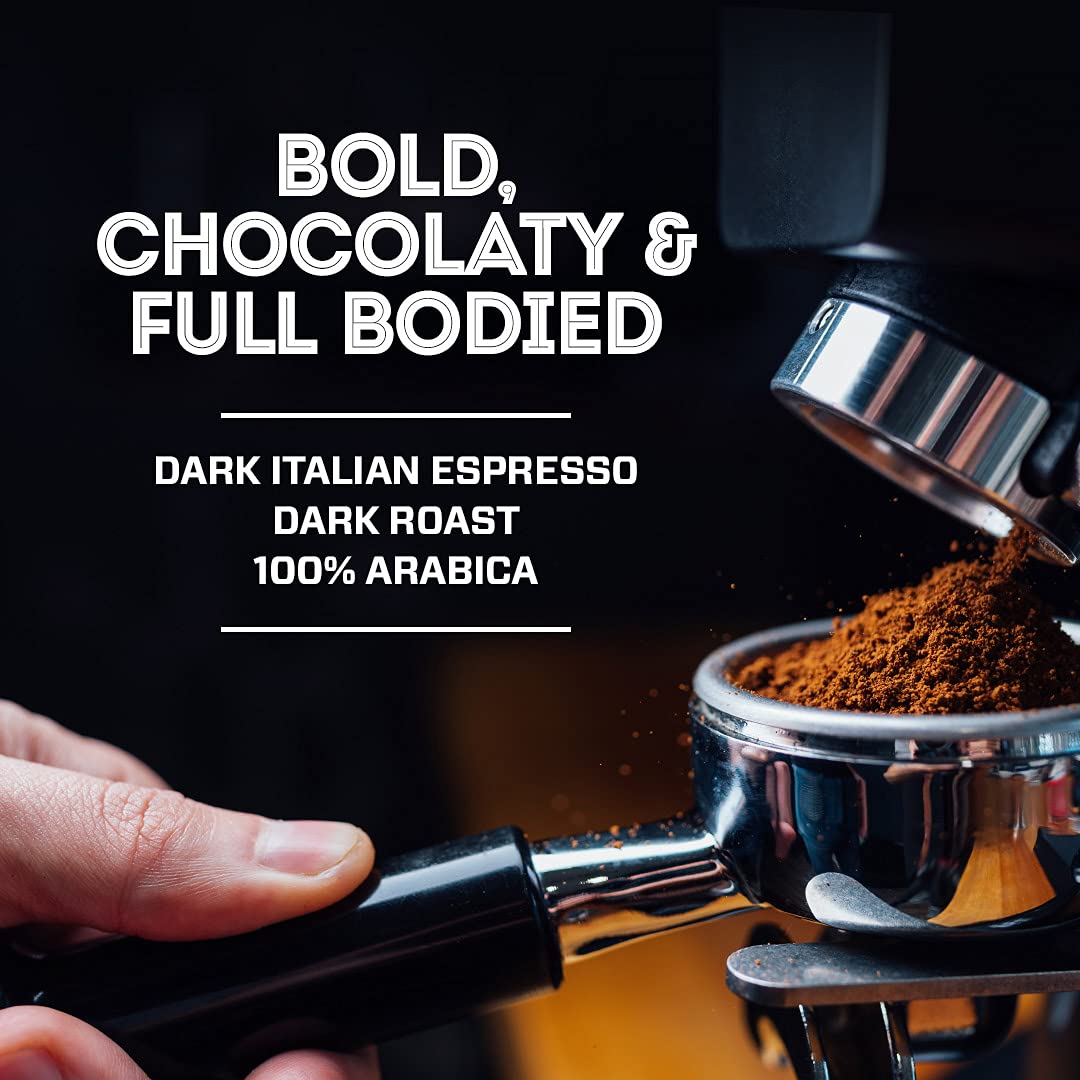 Eight O'Clock Coffee Dark Italian Espresso, 11 Ounce (Pack Of 6), Dark Roast Ground Coffee 100% Arabica, Bold & Chocolaty