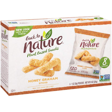 Back To Nature Non-Gmo Cookies, Honey Graham Sticks, 1 Ounce (Pack Of 8)