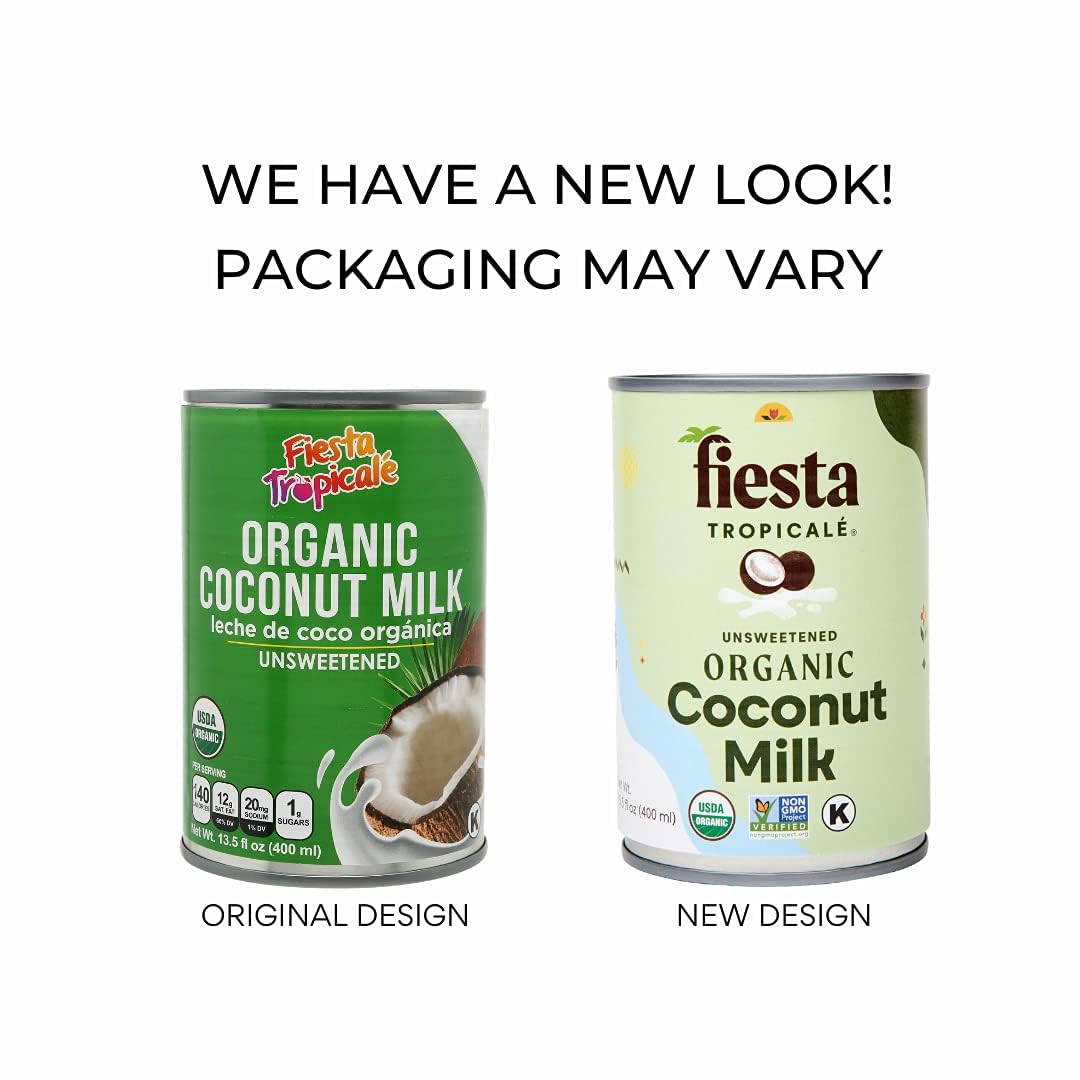 Fiesta Tropical   Unsweetened Organic Coconut Milk, 81 Oz Full Fat, Gluten Free, Dairy Free Milk, Plant Based Milk for Cooking,