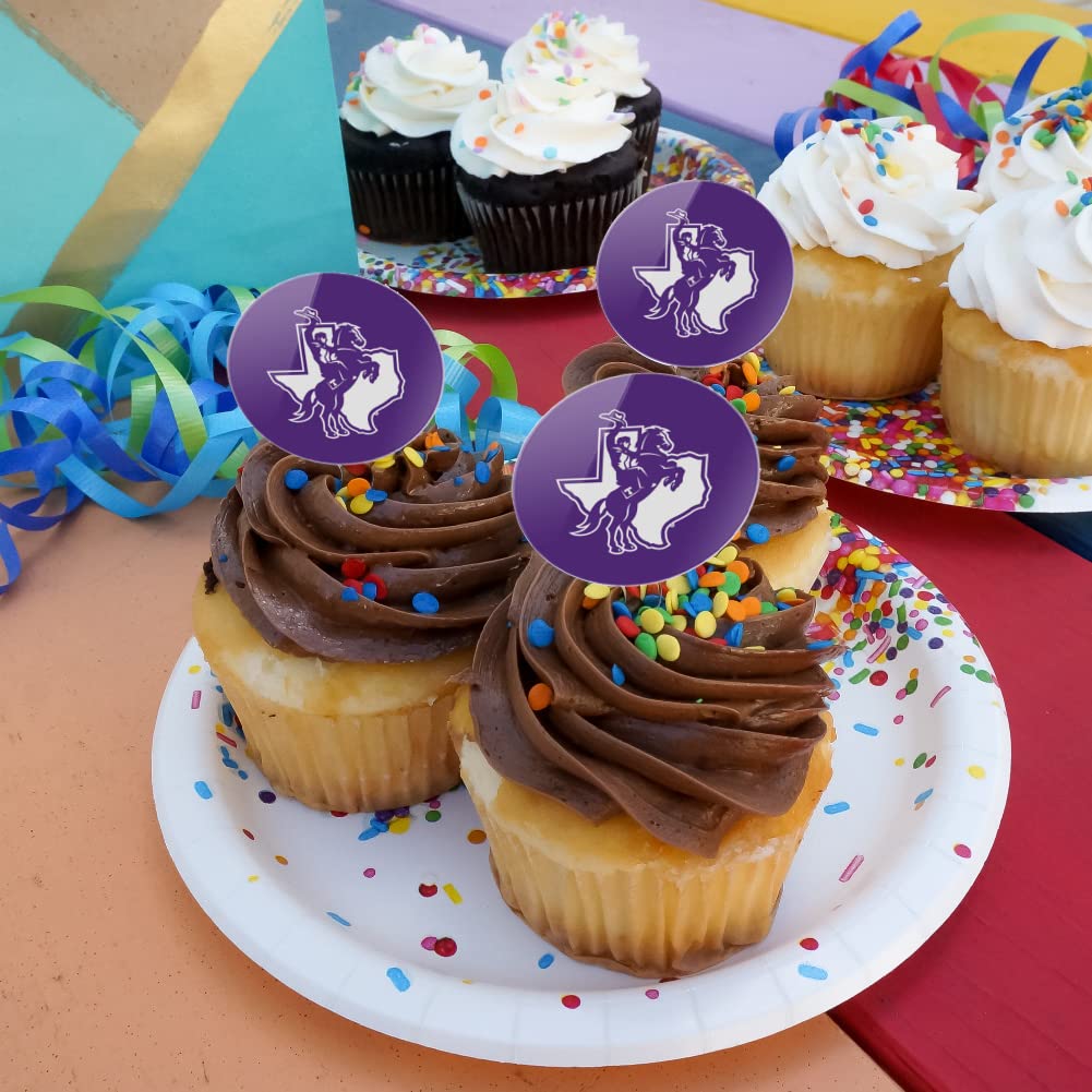 Graphics & More Tarleton State University Primary Logo Cupcake Picks Toppers Decoration Set Of 6