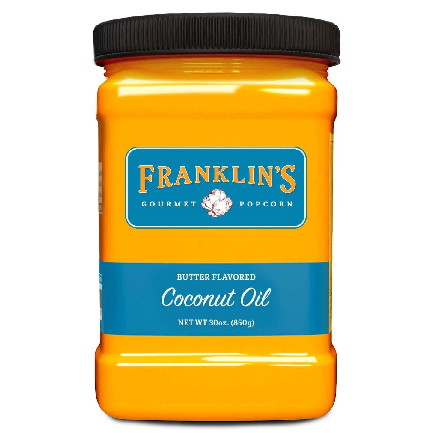 Franklins Gourmet Popcorn Butter Flavored Coconut Oil - Vegan, Gluten Free - 30 oz - Zero Trans Fat