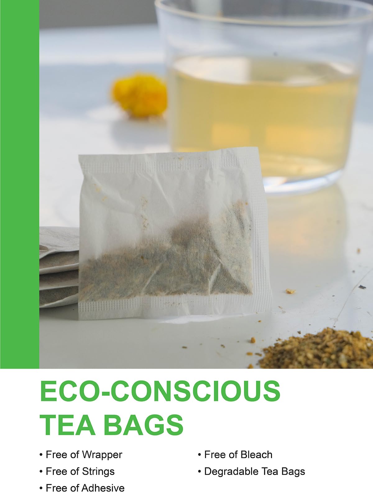 TeeLux Lemon Ginger Herbal Tea, Caffeine Free, 100 Tea Bags, Refreshing Flavor