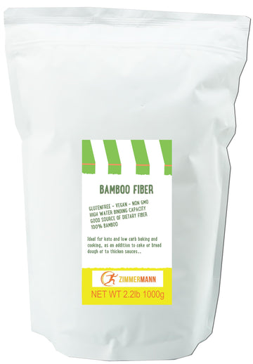 Bamboo Fiber 2.2Lb 1000G, Gluten Free, Non Gmo, Keto Flour, 100% Bamboo, By Zimmermann Sportsnutrition