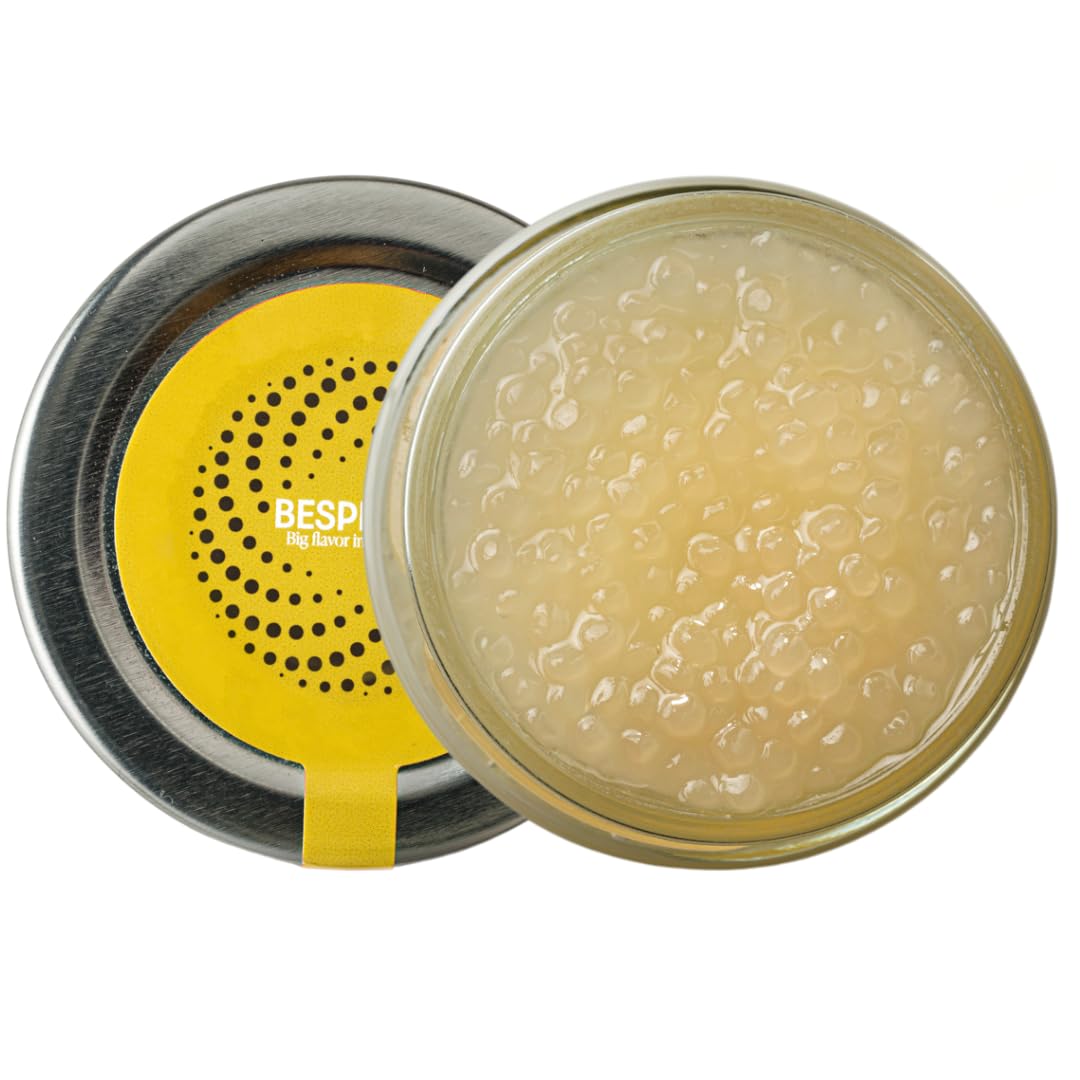 Besphere Delicious Lemon Spheres, Caviar Food With Concentrated Citrus Taste, Enhances Fish, Desserts, Drinks, Preserved & Pasteurised, Low Calorie, Non-Fading Colour For Dish Presentation 1.76 Oz / 50 G,
