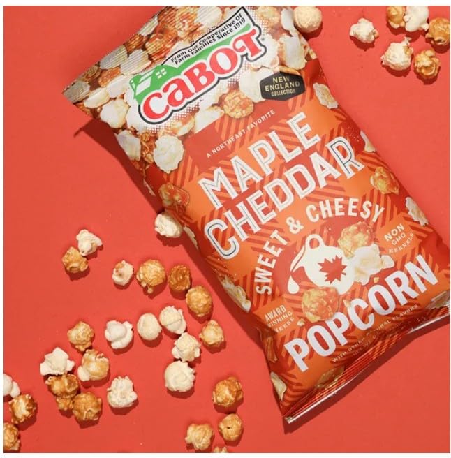Cabot Popcorn - Trio Of Flavors: Seriously Sharp, Sea Salt Caramel Cheddar And Maple Cheddar. 1 Bag Of Each