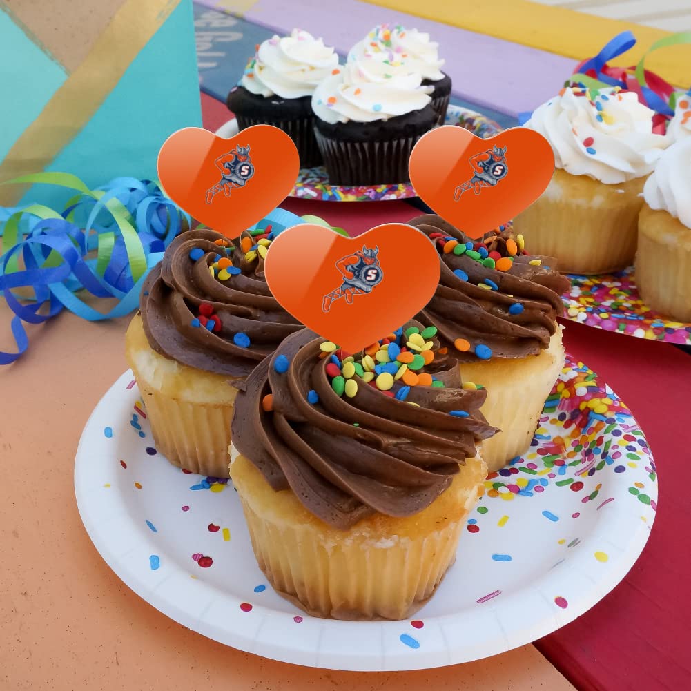 GRAPHICS & MORE Cupcake Picks Set of 6, Acrylic, Salem State University, Model CUPCAKE.HEART.CLCSSC.Z007533