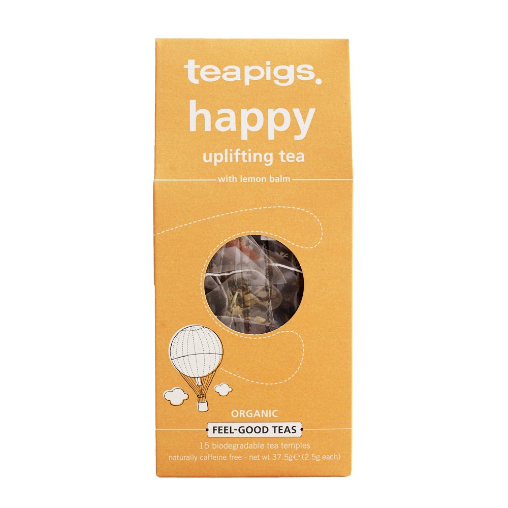 Teapigs Organic Happy Herbal Tea Made With Whole Leaves (6 Packs of 15 Tea Bags)