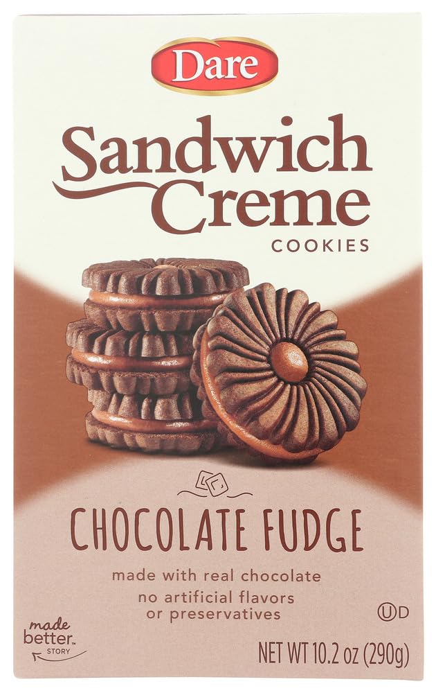 Dare Chocolate Fudge Creme Cookies  10.2 Oz (Pack Of 4)