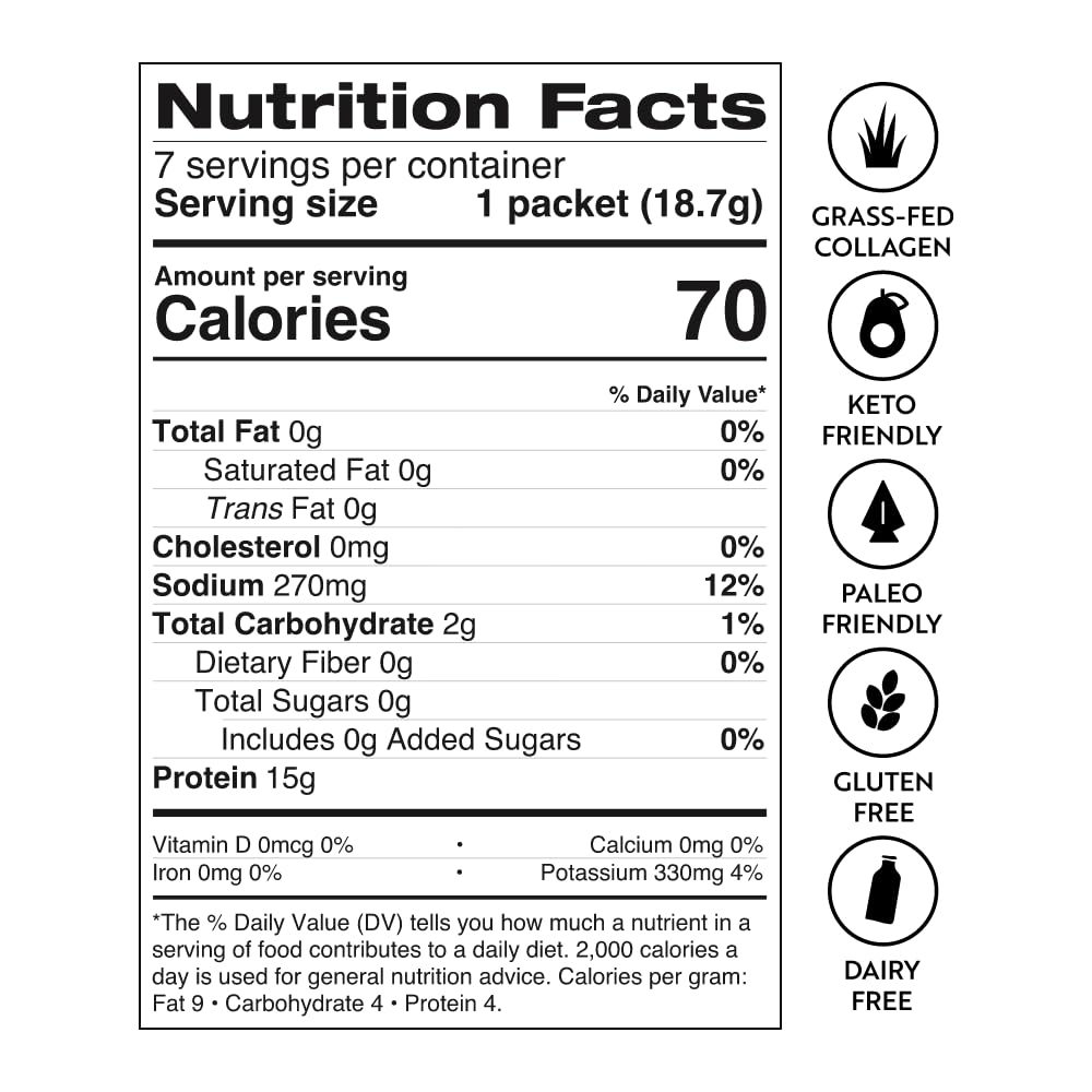 Dr. Kellyann Rosemary Thyme Bone Broth Packets (7 Servings) - 16g Protein  Grass-Fed Collagen  Keto & Paleo-Friendly  1 Box