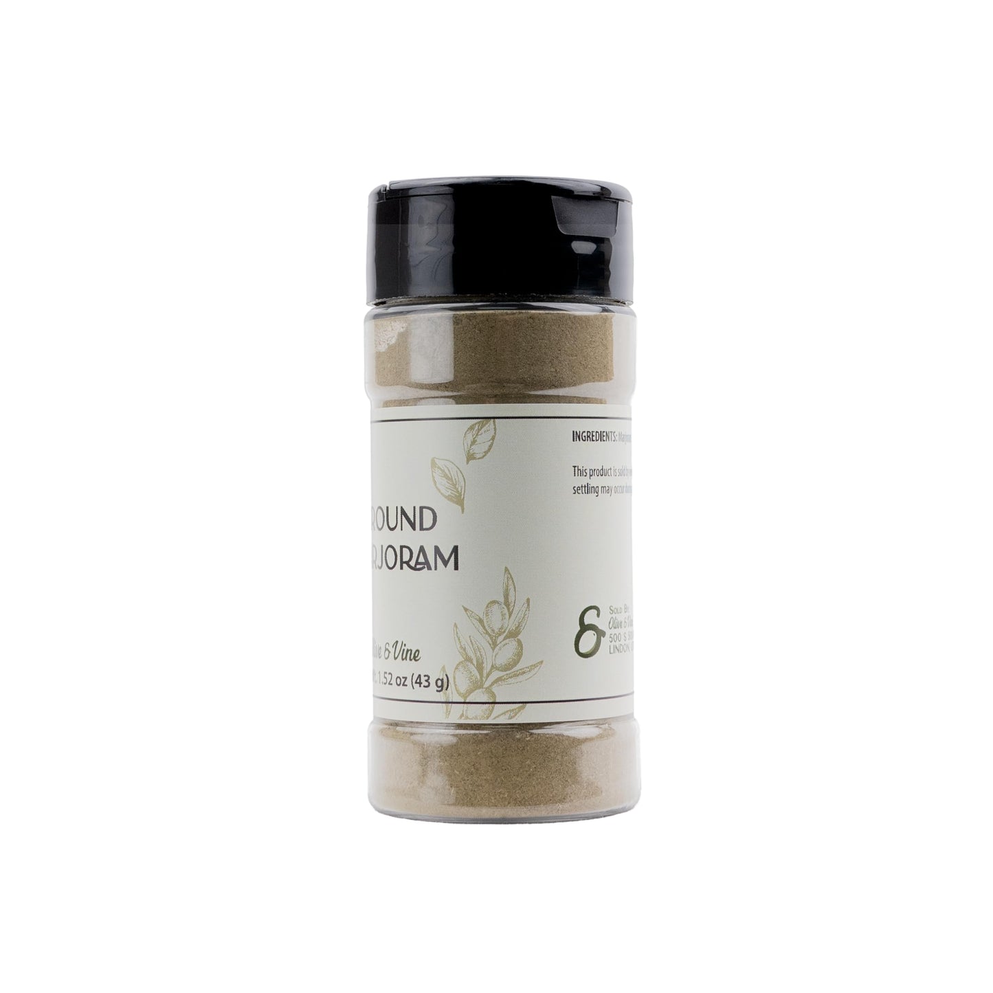 Olive & Vine Ground Marjoram, Earthy & Sweet, Seasoning For Soups, Stews, And Roasts, With Rich Tradition, Authentic Taste, For