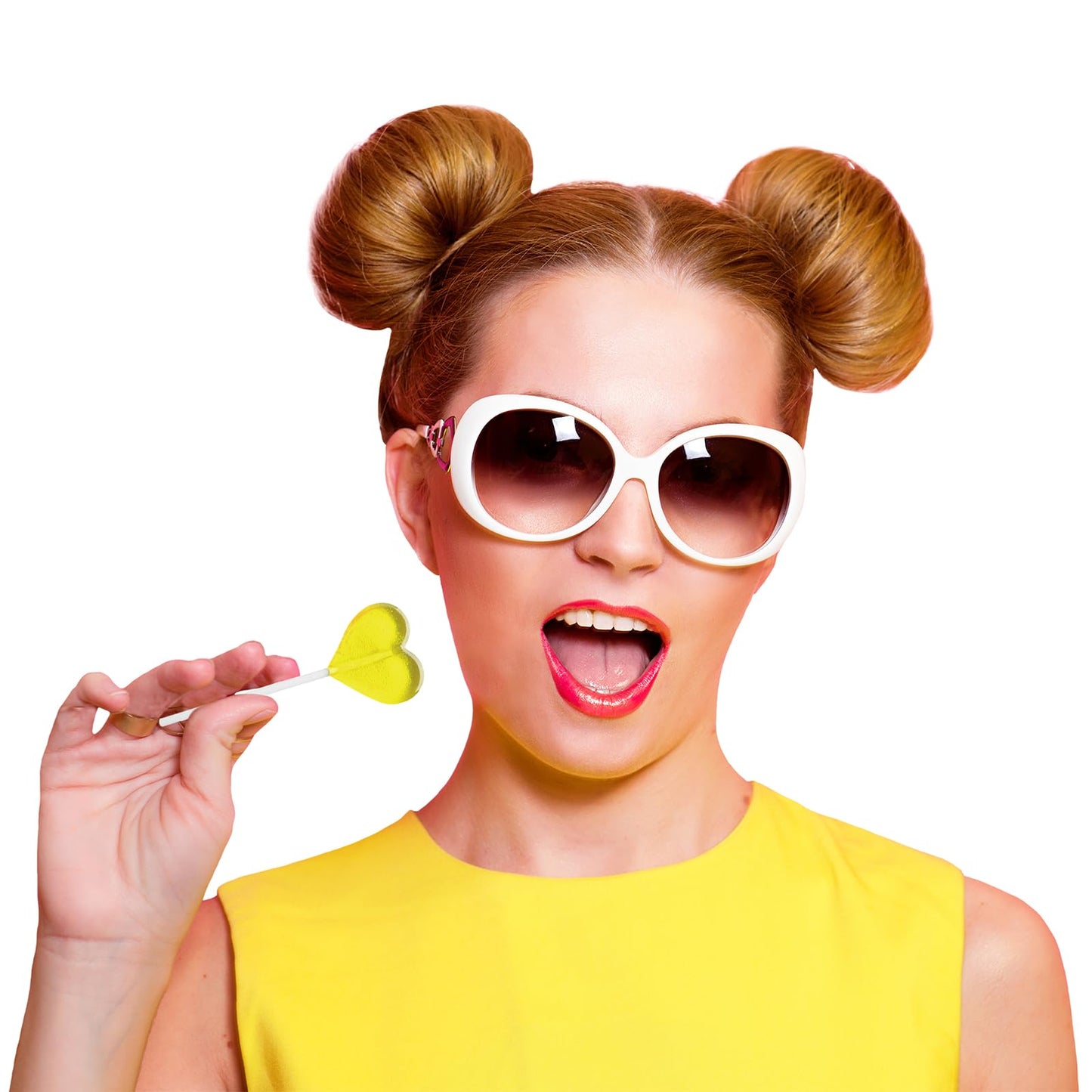 Fruidles Lollipops Mini Heart Shaped Flavored Delicious Lollipop, Individually Wrapped, 5G Lollipop (1200 Lollipops, Lemon)