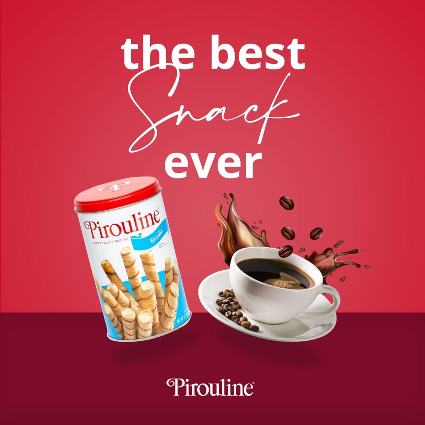 Pirouline Rolled Wafers – Vanilla – Rolled Wafer Sticks, Crème Filled Wafers, Rolled Cookies For Coffee, Tea, Ice Cream, Snacks, Parties, Gifts, And More – 14.1Oz Tin 2Pk