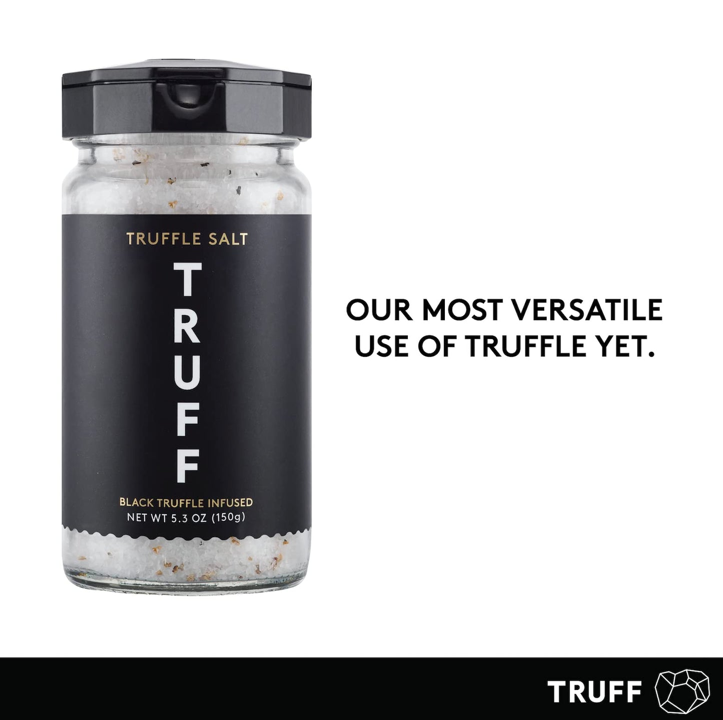TRUFF Black Truffle Salt, Fine and Coarse Sea Salt, Dried Black Summer Truffles, Specialty Seasoning for A Truly Aromatic Flavor