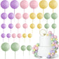 Astaron 32 Pcs Ball Cake Topper Decorations Mini Balloons Cake Topper Sticks Foam Balls Cake Picks Cake Topper Balls Cake Decora