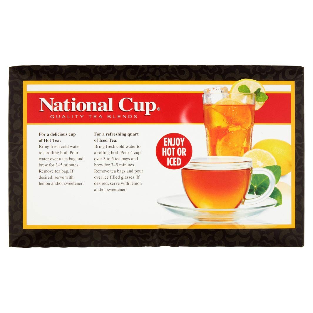 National Cup, Tagless Orange Pekoe And Pekoe Cut Black Tea Blend, Tea Bags, 100 Ct, Pack Of 2