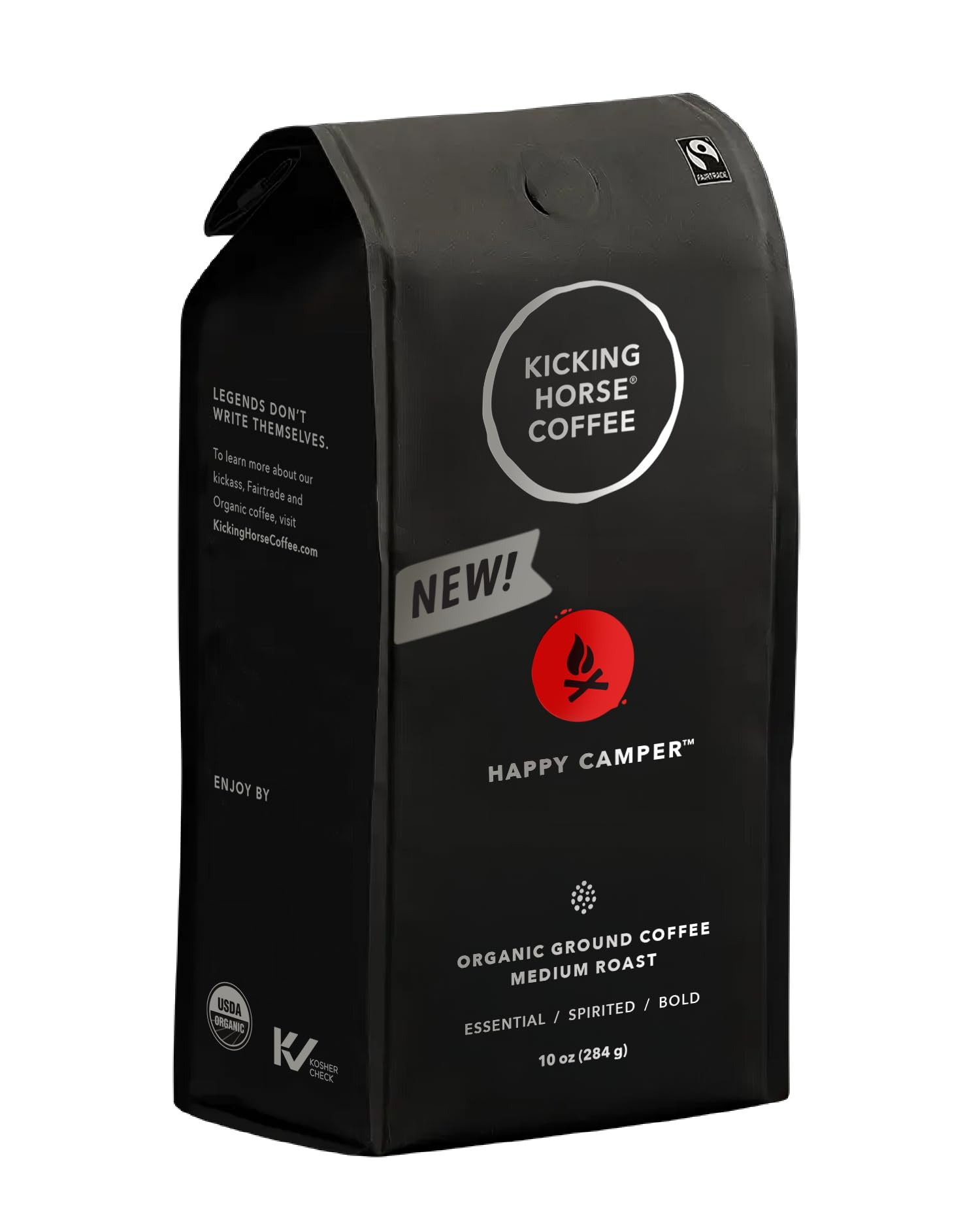 Kicking Horse Happy Camper Ground Coffee, 10 Ounce - Certified Organic, Fairtrade, Kosher Coffee