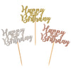 Donoter 24 Pcs Glitter Happy Birthday Cupcake Toppers Cake Picks For Birthday Party Decoration Supplies