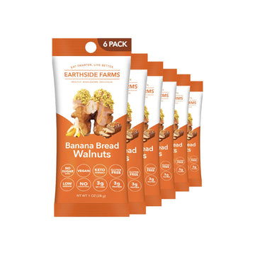 Earthside Farms Banana Bread Walnuts, Individual Packs of Crunchy, Candied, Flavored Walnuts Infused with the Irresistible Flavo