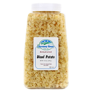 Harmony House Foods Dehydrated Diced Potatoes - Dried Potato Pieces, For Hash Browns, Stews, Soups, Home Fries, And More, 10.5 Ounces