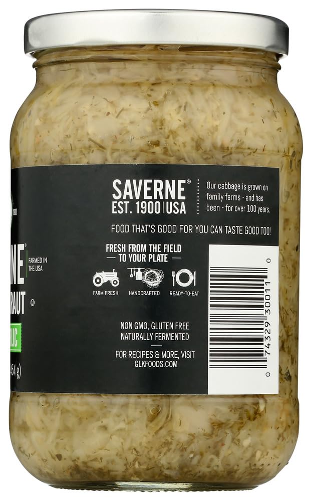 Saverne Artisanal Kraut: Dill & Garlic (Pack Of 3) 16 Oz Jars