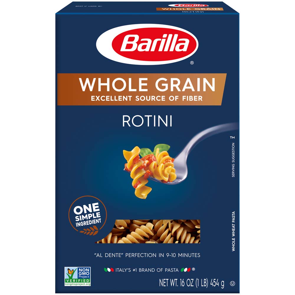 Barilla Whole Grain Pasta, Rotini, 13.25 Ounce (Pack of 8)